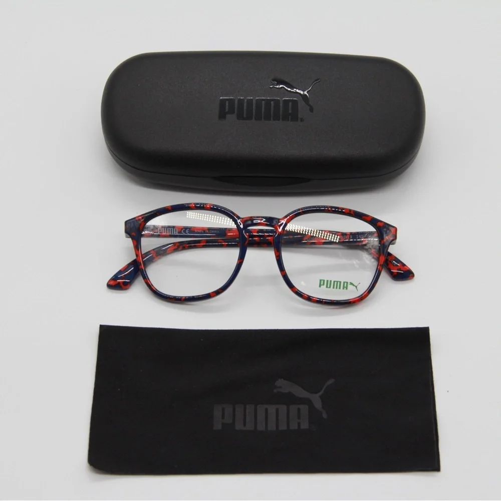 NEW PUMA PU0080O 002 RED BLUE EYEGLASSES PUMA PU00800